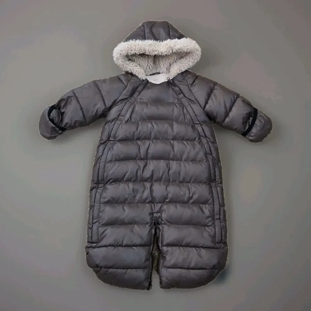 7 Am Enfant Doudoune Infant Coat Sack Boy‎ Girl Winter Coat 6-12Months ~ Brown